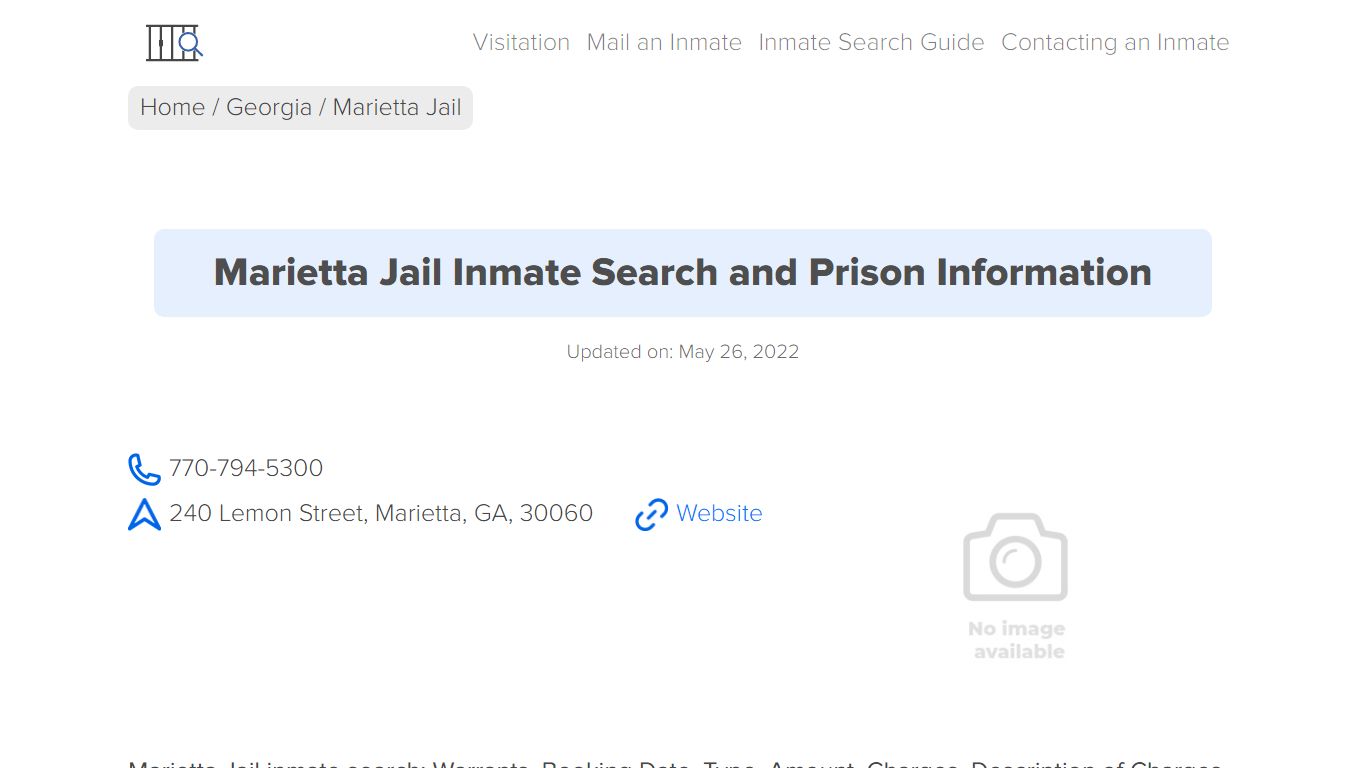 Marietta Jail Inmate Search, Visitation, Phone no ...